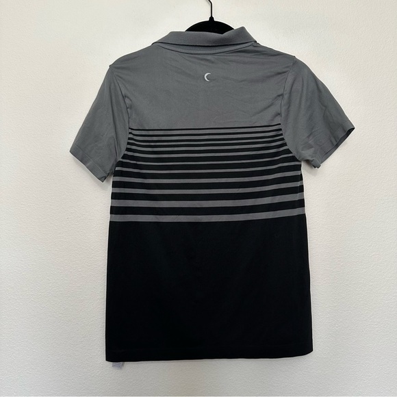 Zyia Activewear Performance Golf Polo Shirt Mens size XS two Tone black Gray - Picture 3 of 3